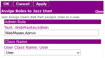 Figure 2: Editor for Jazz Assign Roles to Users